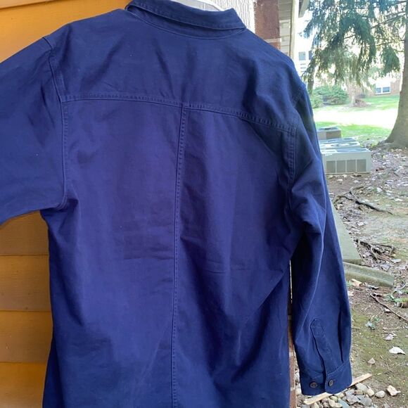 Lands End Men's Blue Button NWT Flannel Lined Long Sleeve Shirt Jacket Size Med - Picture 7 of 10